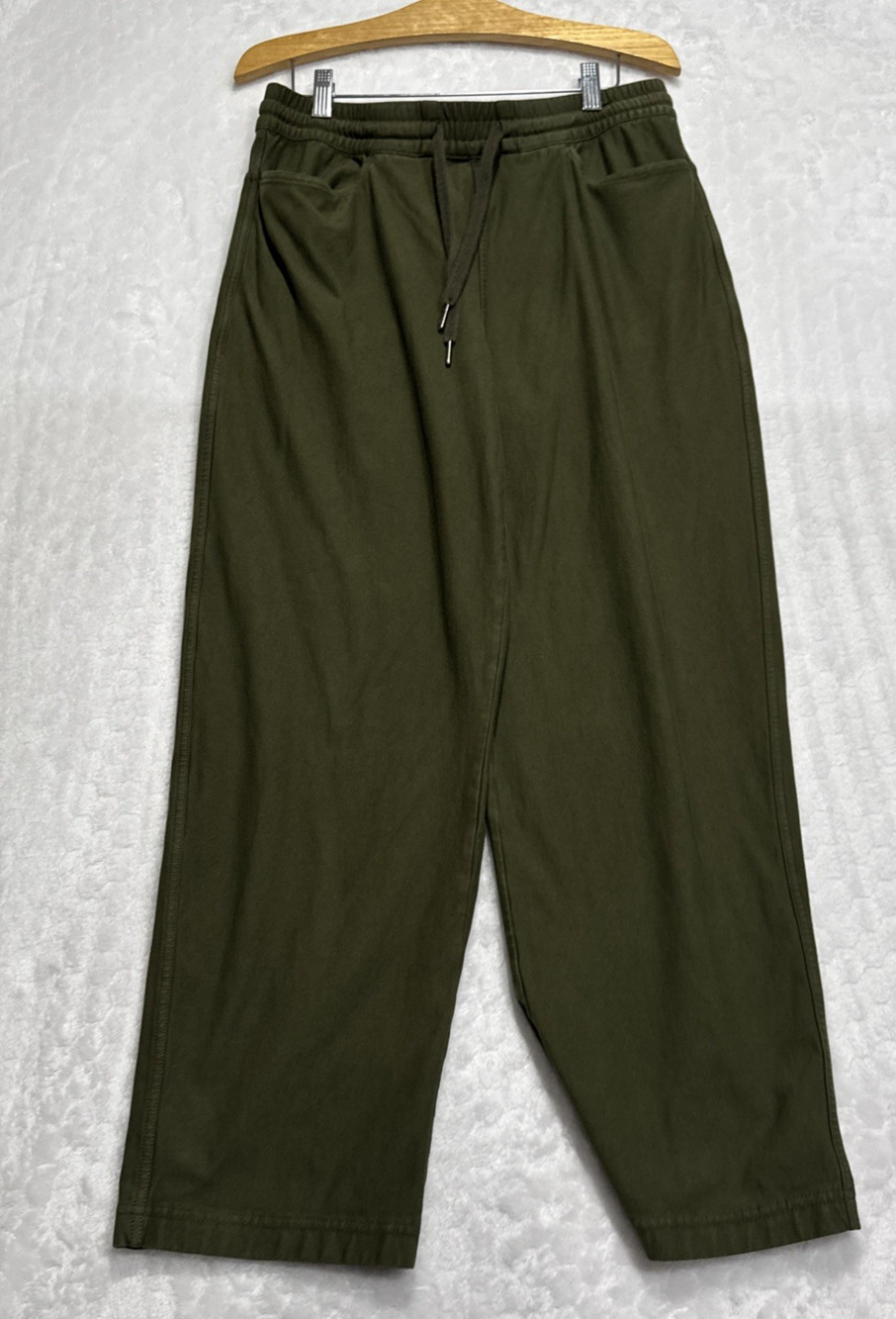 Althleta Farallon Pants Aspen Olive Drawstring Straight Leg Pockets Womens Small